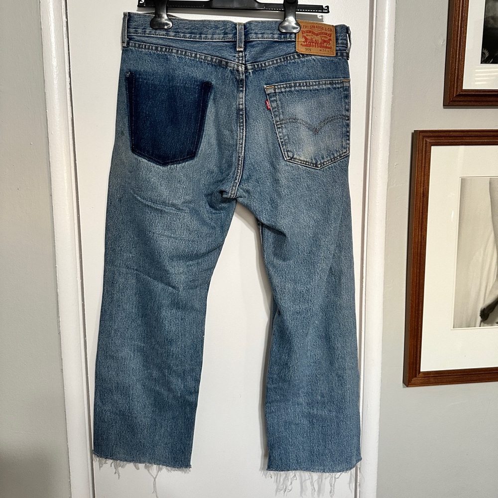 Levi’s 505 Jeans (circa 2003) – Distressed, Raw Hem, Vintage Classic Denim